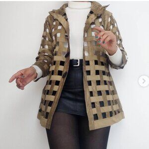 Patty Kim gold open weave top size medium